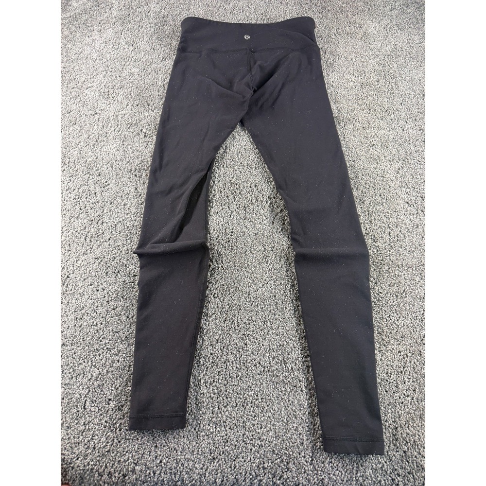 Lululemon Womens Black Full Length Leggings Yoga Pants Size 6 Older Style